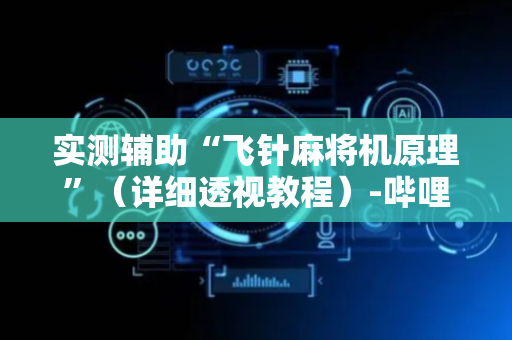 实测辅助“飞针麻将机原理”（详细透视教程）-哔哩哔哩