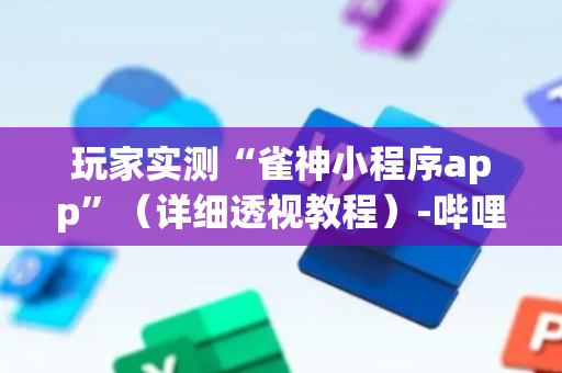 玩家实测“雀神小程序app”（详细透视教程）-哔哩哔哩