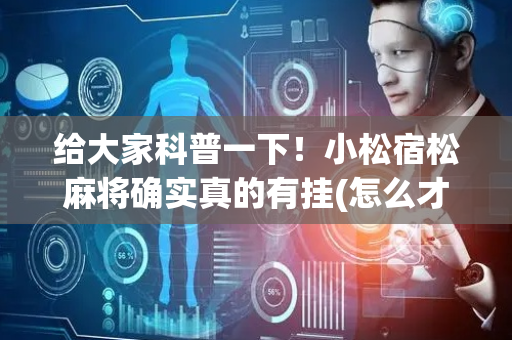 给大家科普一下！小松宿松麻将确实真的有挂(怎么才有好牌)