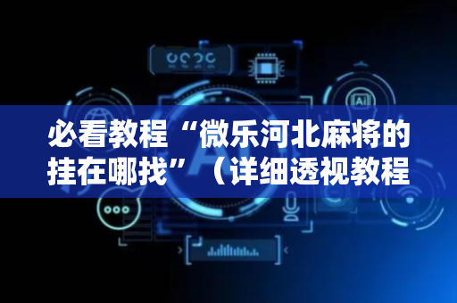 必看教程“微乐河北麻将的挂在哪找”（详细透视教程）-哔哩哔哩