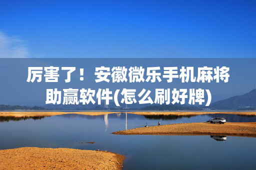 厉害了！安徽微乐手机麻将助赢软件(怎么刷好牌)