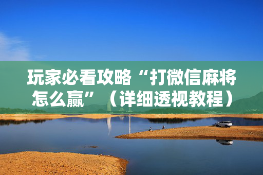 玩家必看攻略“打微信麻将怎么赢”（详细透视教程）-哔哩哔哩