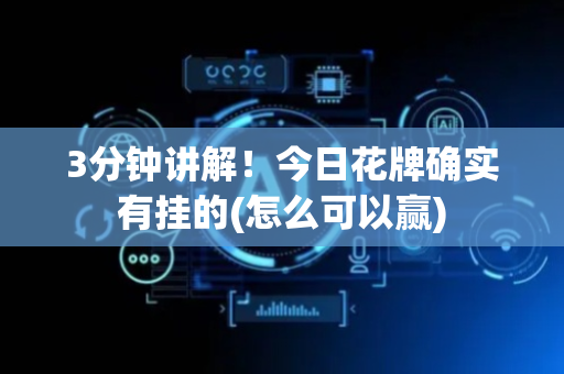 3分钟讲解！今日花牌确实有挂的(怎么可以赢)