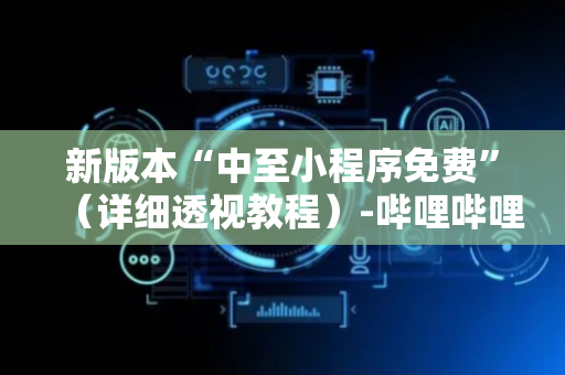 新版本“中至小程序免费”（详细透视教程）-哔哩哔哩