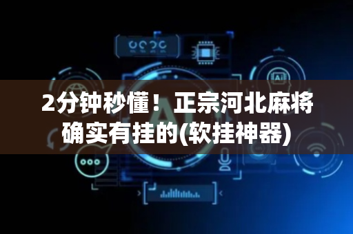 2分钟秒懂！正宗河北麻将确实有挂的(软挂神器)