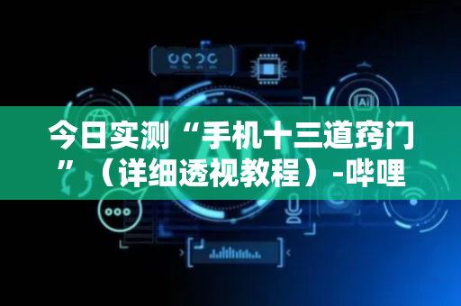 今日实测“手机十三道窍门”（详细透视教程）-哔哩哔哩