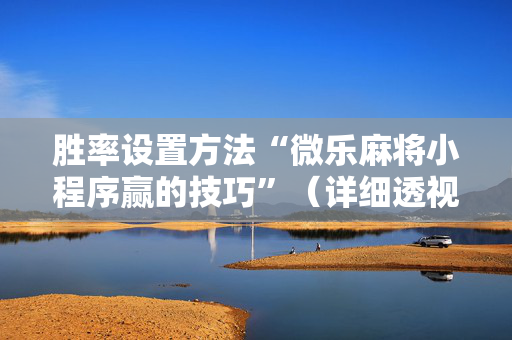 胜率设置方法“微乐麻将小程序赢的技巧”（详细透视教程）-哔哩哔哩