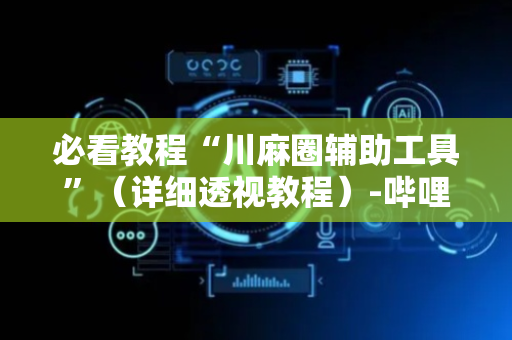 必看教程“川麻圈辅助工具”（详细透视教程）-哔哩哔哩
