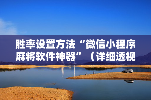胜率设置方法“微信小程序麻将软件神器”（详细透视教程）-哔哩哔哩