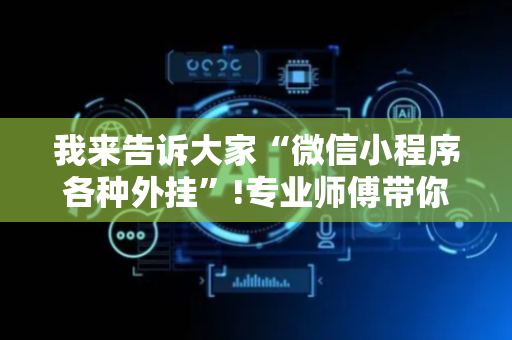 我来告诉大家“微信小程序各种外挂”!专业师傅带你一起了解（详细教程）-抖音