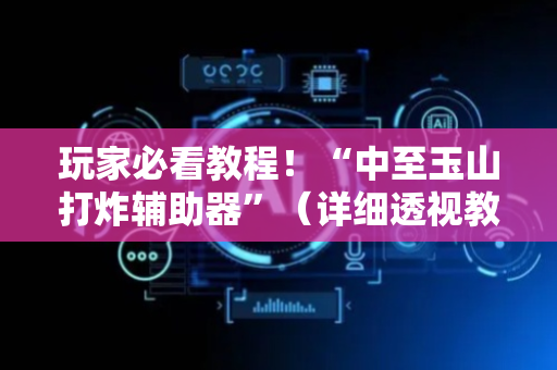 玩家必看教程！“中至玉山打炸辅助器”（详细透视教程）-哔哩哔哩
