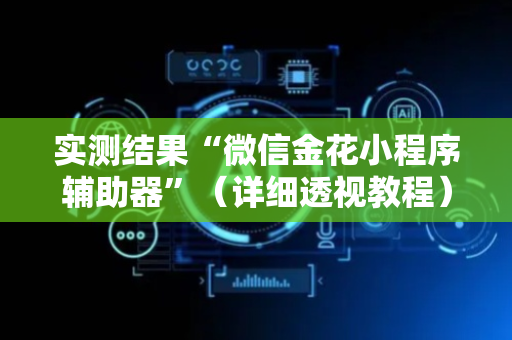 实测结果“微信金花小程序辅助器”（详细透视教程）-哔哩哔哩