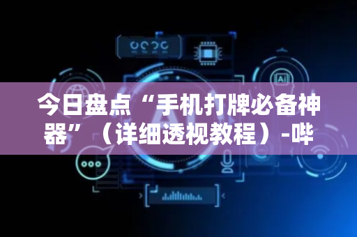 今日盘点“手机打牌必备神器”（详细透视教程）-哔哩哔哩
