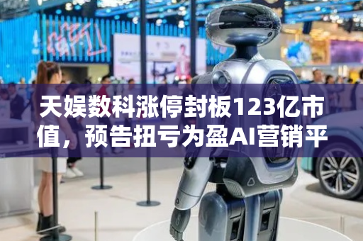 天娱数科涨停封板123亿市值，预告扭亏为盈AI营销平台服务5000家企业
