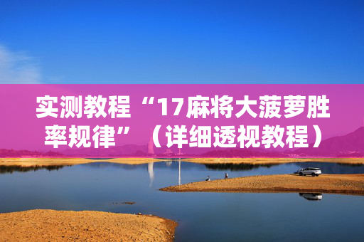 实测教程“17麻将大菠萝胜率规律”（详细透视教程）-哔哩哔哩