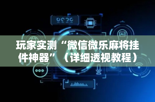 玩家实测“微信微乐麻将挂件神器”（详细透视教程）-哔哩哔哩