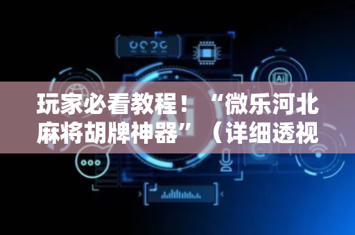 玩家必看教程！“微乐河北麻将胡牌神器”（详细透视教程）-哔哩哔哩