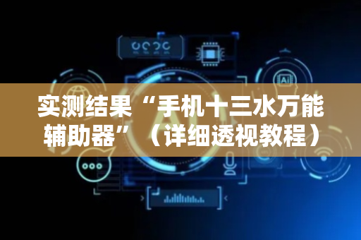 实测结果“手机十三水万能辅助器”（详细透视教程）-哔哩哔哩