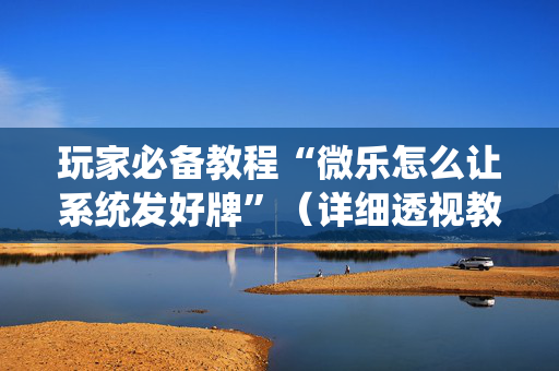 玩家必备教程“微乐怎么让系统发好牌”（详细透视教程）-哔哩哔哩