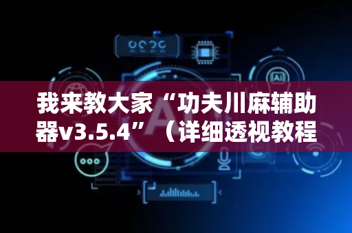我来教大家“功夫川麻辅助器v3.5.4”（详细透视教程）-哔哩哔哩
