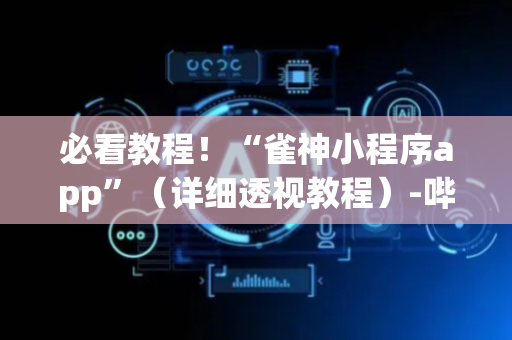 必看教程！“雀神小程序app”（详细透视教程）-哔哩哔哩