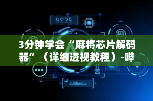 3分钟学会“麻将芯片解码器”（详细透视教程）-哔哩哔哩