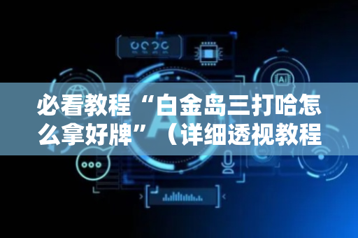 必看教程“白金岛三打哈怎么拿好牌”（详细透视教程）-哔哩哔哩