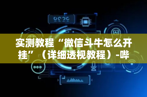 实测教程“微信斗牛怎么开挂”（详细透视教程）-哔哩哔哩