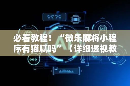 必看教程！“微乐麻将小程序有猫腻吗”（详细透视教程）-哔哩哔哩