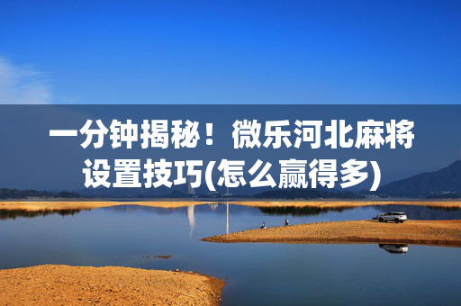 一分钟揭秘！微乐河北麻将设置技巧(怎么赢得多)