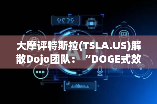 大摩评特斯拉(TSLA.US)解散Dojo团队：“DOGE式效率”革命启动 百亿AI开支有望重配机器人赛道