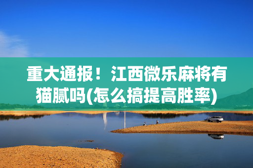 重大通报！江西微乐麻将有猫腻吗(怎么搞提高胜率)