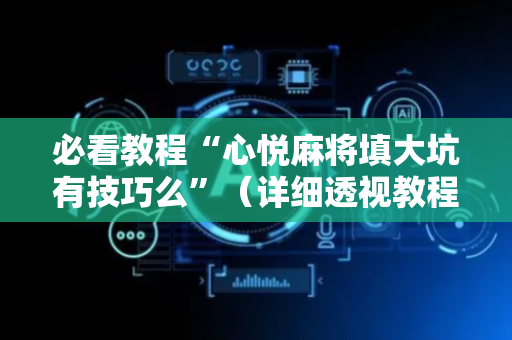 必看教程“心悦麻将填大坑有技巧么”（详细透视教程）-哔哩哔哩