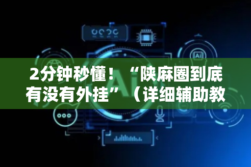 2分钟秒懂！“陕麻圈到底有没有外挂”（详细辅助教程）-哔哩哔哩