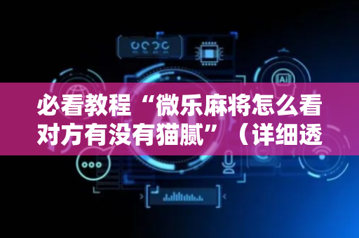 必看教程“微乐麻将怎么看对方有没有猫腻”（详细透视教程）-哔哩哔哩