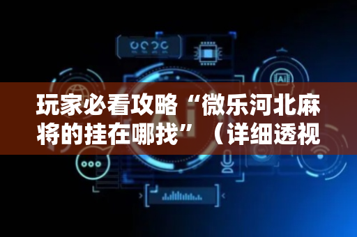 玩家必看攻略“微乐河北麻将的挂在哪找”（详细透视教程）-哔哩哔哩