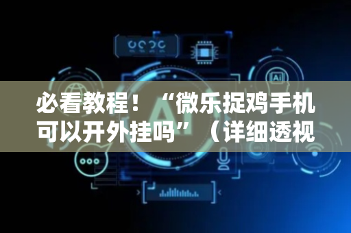 必看教程！“微乐捉鸡手机可以开外挂吗”（详细透视教程）-哔哩哔哩