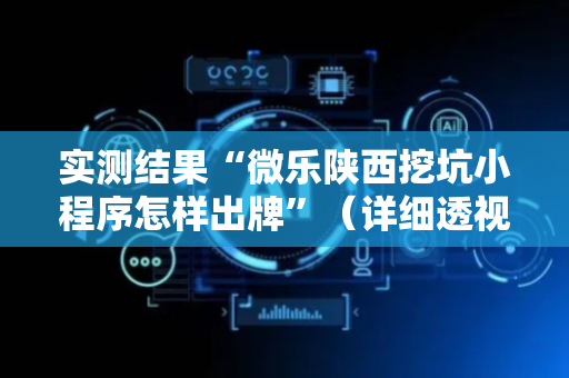 实测结果“微乐陕西挖坑小程序怎样出牌”（详细透视教程）-哔哩哔哩