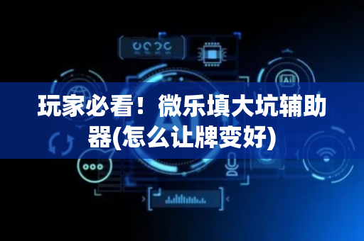 玩家必看！微乐填大坑辅助器(怎么让牌变好)