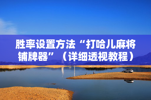 胜率设置方法“打哈儿麻将铺牌器”（详细透视教程）-哔哩哔哩