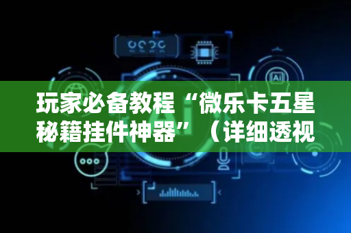玩家必备教程“微乐卡五星秘籍挂件神器”（详细透视教程）-哔哩哔哩