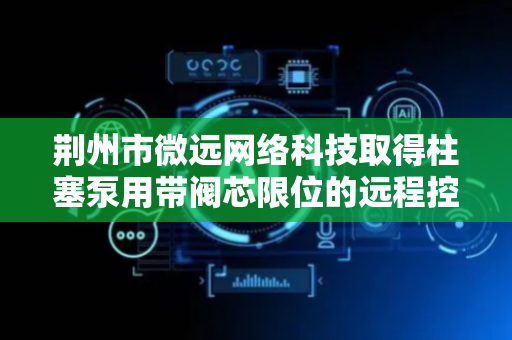 荆州市微远网络科技取得柱塞泵用带阀芯限位的远程控制器专利，增加其使用的通用性