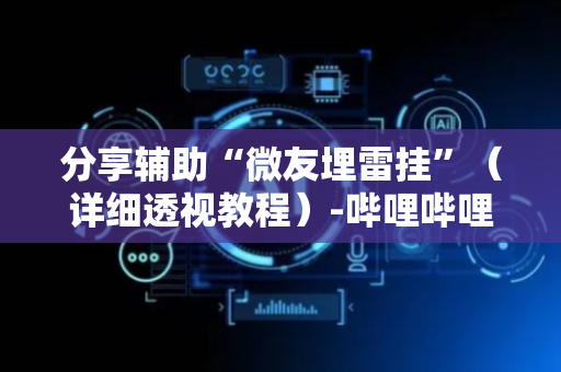 分享辅助“微友埋雷挂”（详细透视教程）-哔哩哔哩