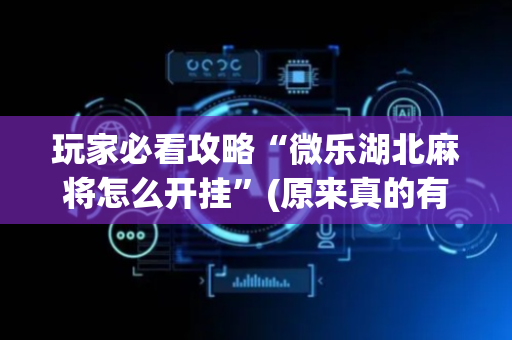 玩家必看攻略“微乐湖北麻将怎么开挂”(原来真的有挂)-抖音