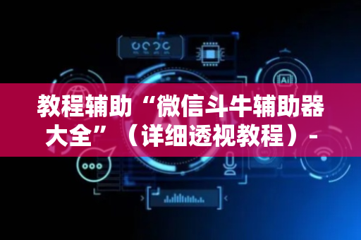 教程辅助“微信斗牛辅助器大全”（详细透视教程）-哔哩哔哩