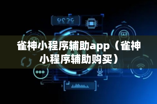 雀神小程序辅助app（雀神小程序辅助购买）
