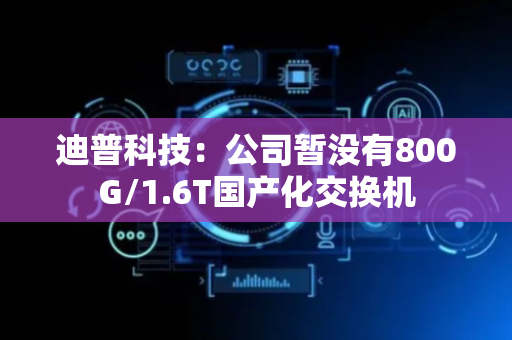 迪普科技：公司暂没有800G/1.6T国产化交换机