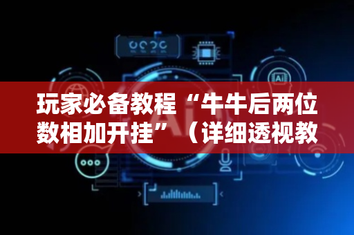 玩家必备教程“牛牛后两位数相加开挂”（详细透视教程）-哔哩哔哩