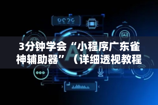 3分钟学会“小程序广东雀神辅助器”（详细透视教程）-哔哩哔哩