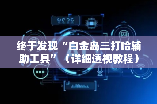 终于发现“白金岛三打哈辅助工具”（详细透视教程）-哔哩哔哩